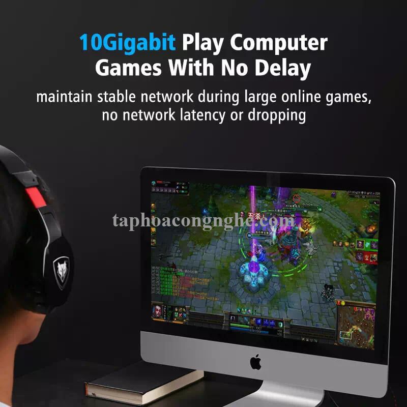 Ugreen 30738 0.5M màu Đen Cáp mạng LAN cat7 STP dây dẹp NW106 30030738